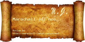 Marschall János névjegykártya