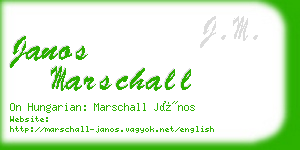 janos marschall business card